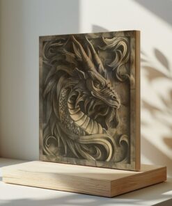 3D Lasergravur PNG | Hochauflösendes Drachen-Design