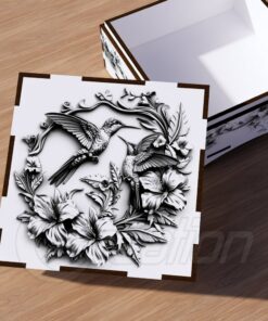 Scatola Regalo 3D - Colibrì, File SVG, DXF,