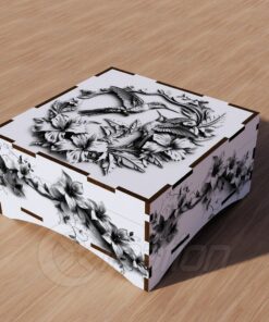 Geschenkbox Kolibris 3D Illusion – Laser-Schnitt Datei Download