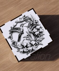 Geschenkbox Kolibris 3D Illusion – Laser-Schnitt Datei Download