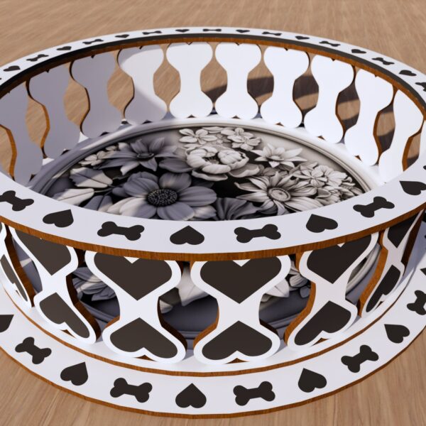 Bowl for Dog Laser Cut File with 3D