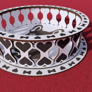 Bowl Laser Cut File for French Bulldog Dog,