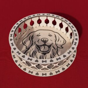 Bowl Laser Cut File for Golden Retriever Dog,