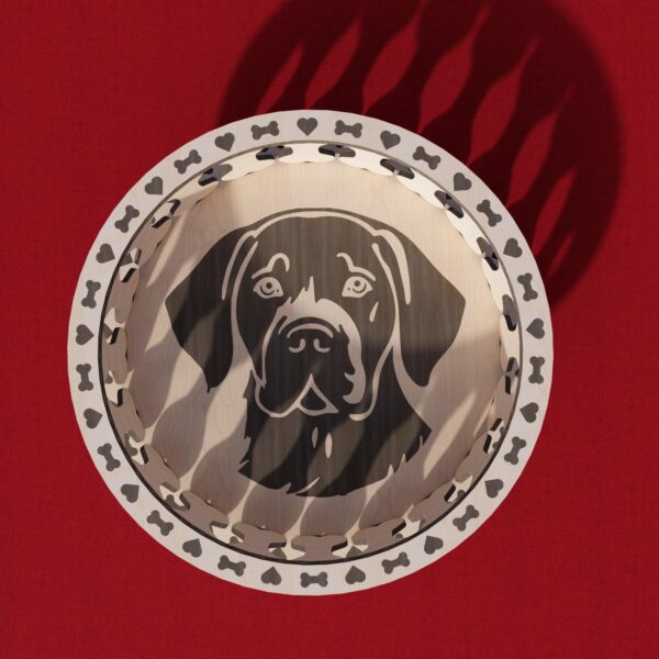 Bowl Laser Cut File for Labrador Dog, Wooden