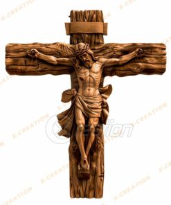 3D Jesus am Kreuz - HQ PNG Lasergravur