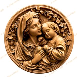 Vierge à l'enfant en 3D - PNG HQ