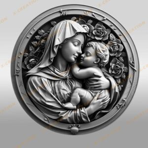 Incisione laser in 3D di Madonna e Bambino