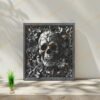 Calavera en 3D con flora - PNG de