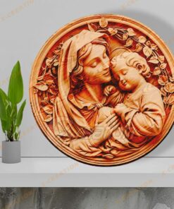 3D Madonna und Jesuskind – HQ-PNG für Lasergravur