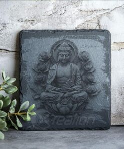 Buddha-Meditation 3D-Lasergravur Schiefer - hochwertige PNG