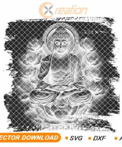 Buddha-Meditation 3D-Lasergravur Schiefer - hochwertige PNG