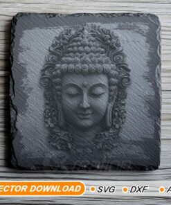 Faccia di Buddha Incisione Laser 3D su Ardesia