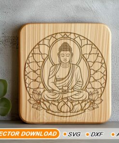 Gravure laser et fichiers Cricut  Méditation Bouddha et lotus 