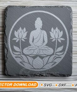 Méditation de Bouddha et Lotus SVG – Gravure au laser et Cricut