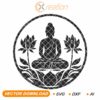 Buddha Meditation and Lotus SVG, for laser engraving,