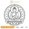 Buddha Meditation and Lotus SVG, for laser engraving,