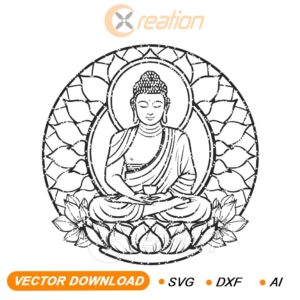 Meditación de Buda y loto SVG - Archivos