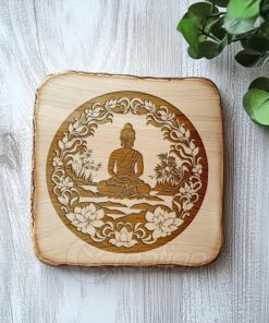 Bouddha en méditation et lotus SVG - Gravure