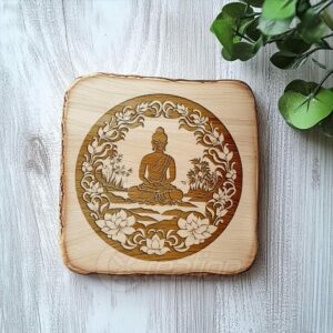 Bouddha en méditation et lotus SVG - Gravure