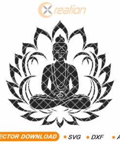 Buddha meditazione SVG - File per incisione laser