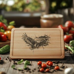 Charcuterie Board Engraving File, American Eagle Flag, 3D