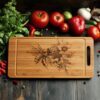 Charcuterie Board Engraving File, Bee, Hive, flower |