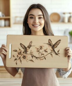 Incisione Hummingbirds & Flower Charcuterie Board: PNG HQ