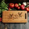 Charcuterie Board Engraving File, Couple of Hummingbird, flower|