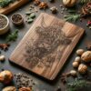 Highland Cow & Flowers Charcuterie Board - 3D