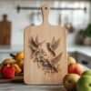 Charcuterie Board Engraving File, Hummingbird Family , 3D