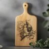 Charcuterie Board Engraving File, Wine Bottle, Grapes, 3D