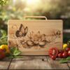 Charcuterie Board Laser Engraving File, Butterfly, Lotus flower