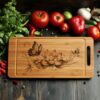 Charcuterie Board Laser Engraving File, Butterfly, Lotus flower