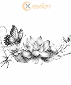 Charcuterie Board Laser Engraving File, Butterfly, Lotus flower