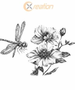 Charcuterie Board Laser Engraving File, Dragonfly, Flower |