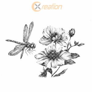 Charcuterie Board Laser Engraving File, Dragonfly, Flower |