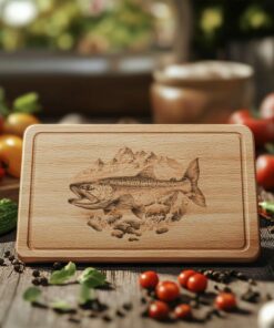 Charcuterie Board Laser Engraving File, Salmon, River| HQ