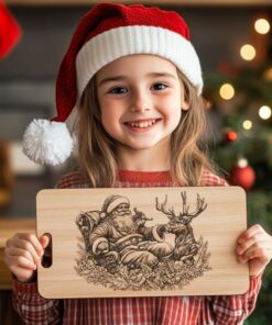 Christmas Charcuterie Board Engraving File, Santa Claus and