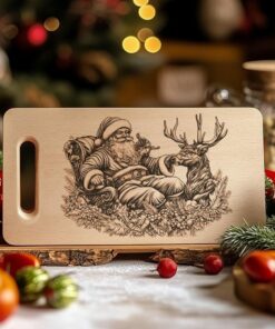 Christmas Charcuterie Board Engraving File, Santa Claus and