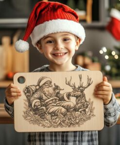 Christmas Charcuterie Board Engraving File, Santa Claus and