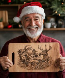 Christmas Charcuterie Board Engraving File, Santa Claus and