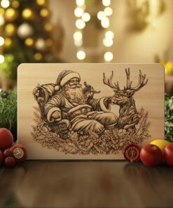 Christmas Charcuterie Board Engraving File, Santa Claus and