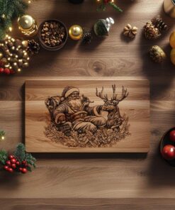 Christmas Charcuterie Board Engraving File, Santa Claus and