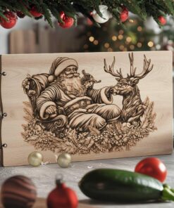 Christmas Charcuterie Board Engraving File, Santa Claus and