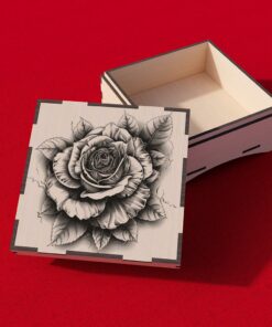 Scatola regalo 3D rose file tagliato al laser