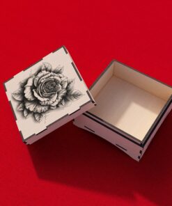 Scatola regalo 3D rose file tagliato al laser