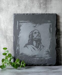 Jesus SVG file for Laser Engraving on Slate,