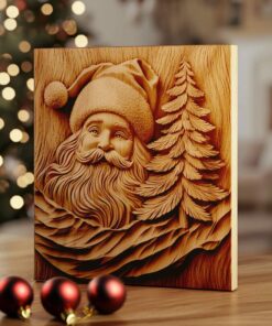 Grabado láser en 3D: Santa y pino |