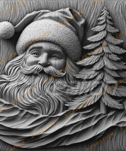 Grabado láser en 3D: Santa y pino |