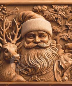 3D Laser Engraving: Santa & Reindeer | PNG